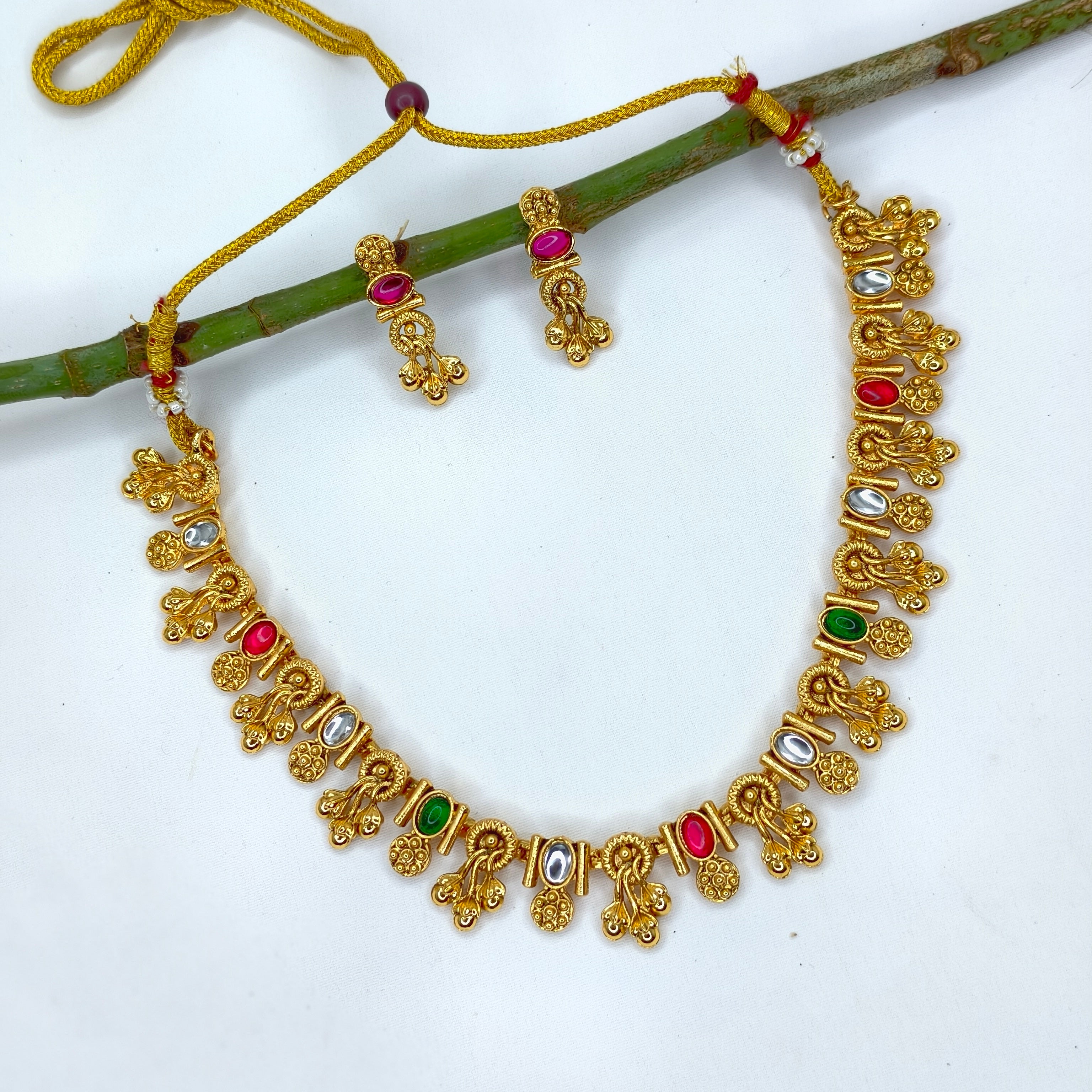 Gold Plated Delicate Necklace Set