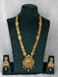 Gold Plated Matte Finish Long Necklace Set