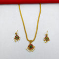 Brass American Diamond Necklace Set With Earring